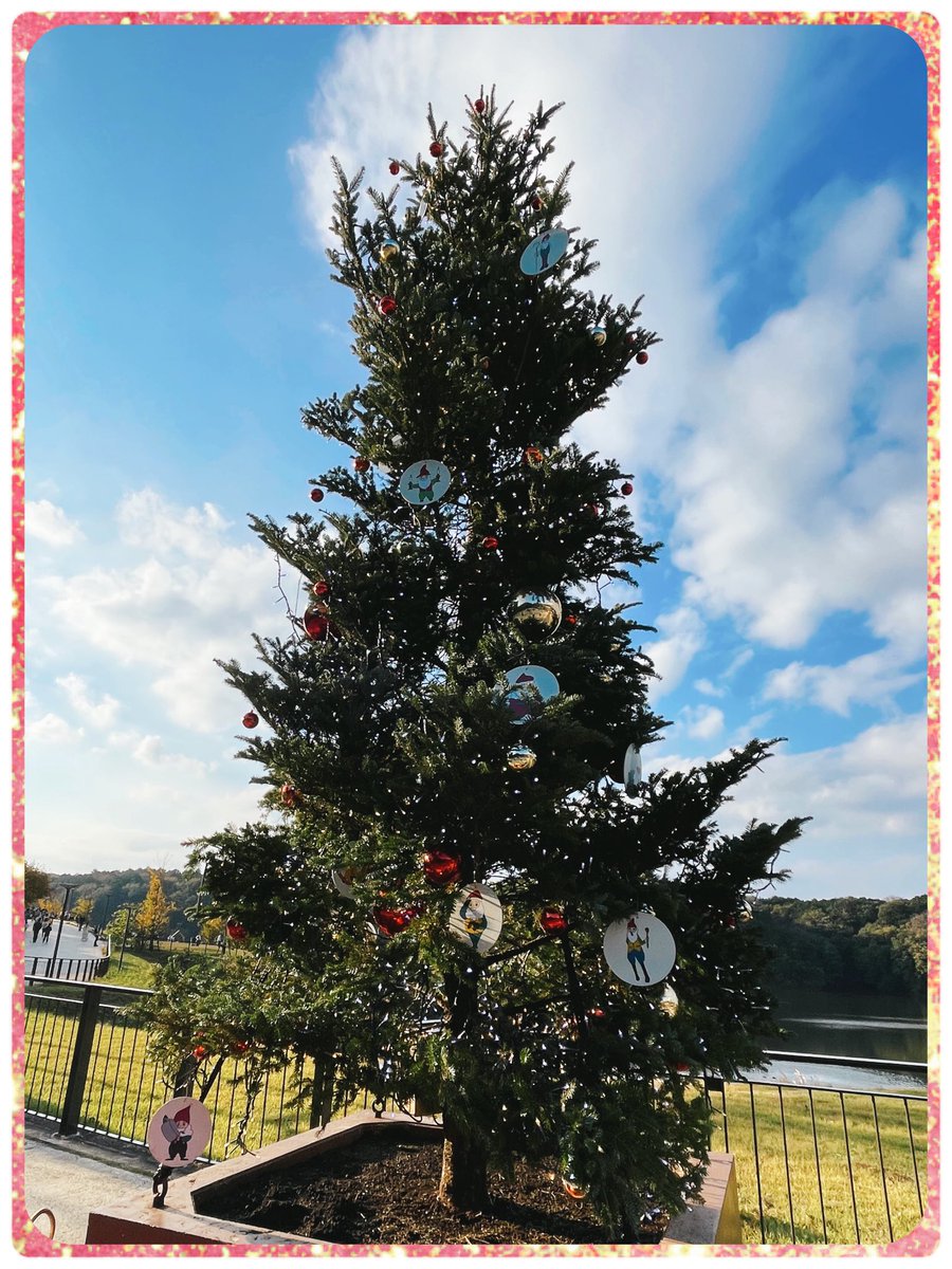 hanawanta's tweet image. There was a Christmas tree in the park! 
When I took my dogs for a walk, it already feel like Christmas🎄

#英語日記 #twingish #grammarhelp