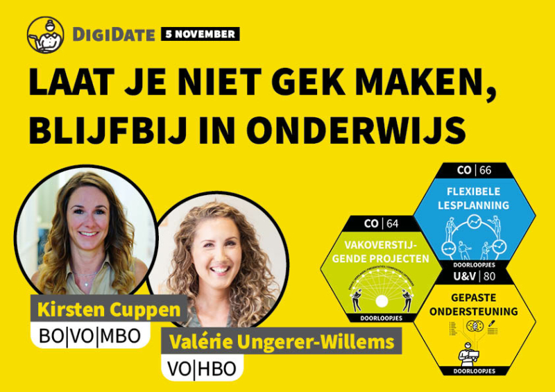 Hoe helpen Doorloopjes bij het verlagen van werkdruk?
In onze DigiDate met Valérie Ungerer en Kirsten Cuppen op dinsdag 5 november (15:30 en 19:00) krijg je handige tips over hoe kleine veranderingen hier een groot verschil in kunnen maken.
Aanmelden? doorloopjes.nl/digidate-laat-…