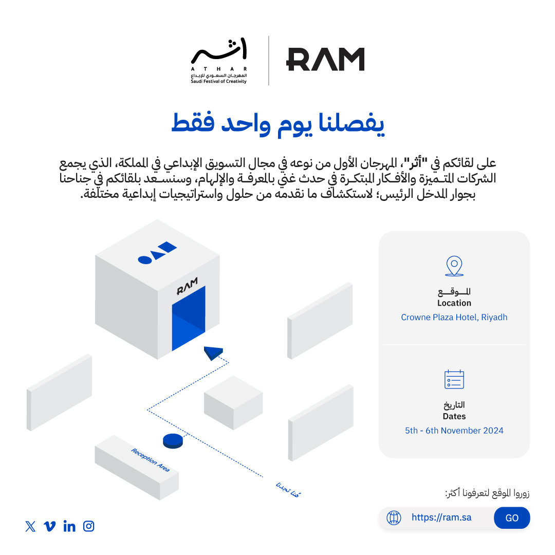 🚀 حكاية إبداعٍ تنتظر أن تكون جزءًا منها خلال يومين يخلدان في ذاكرتك 

 #إبداع #RAMCreative #AtharFestival