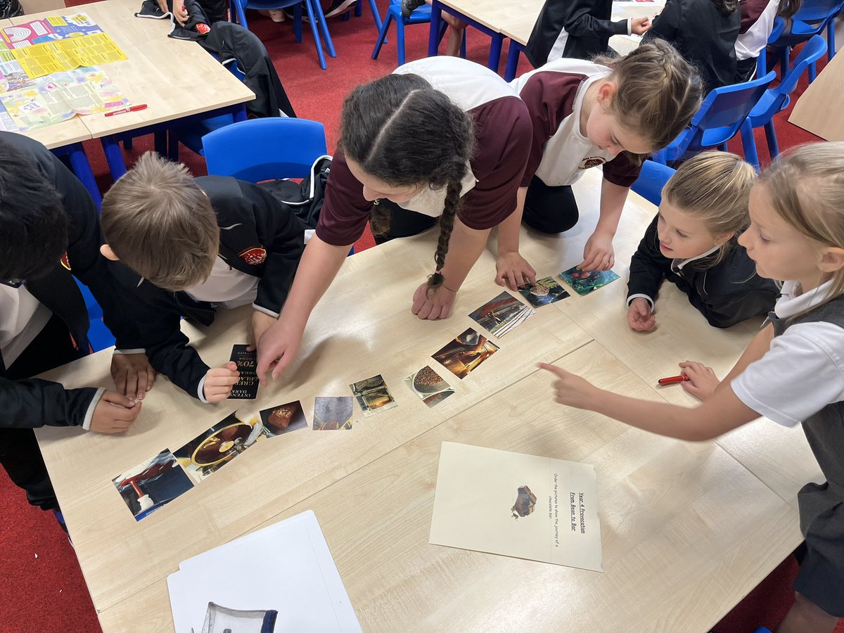 AnfieldRoadY4's tweet photo. It’s been a choctastic start to the half term in Brainiacs 🍫 🤤 We’ve evaluated packaging, looked at the history of chocolate, researched into fair trade, explored the process from cacao to bar and created abstract artwork from melted chocolate #provocationday https://t.co/2PMr1ngLKY