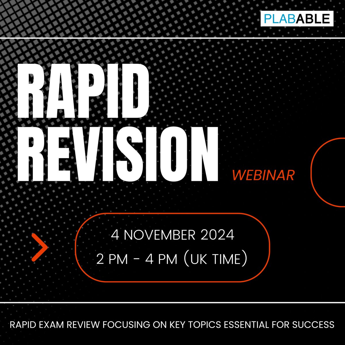 plabable's tweet image. ‼️‼️‼️ We have a webinar TODAY at 2 PM (UK time): the Rapid Revision Webinar with Dr Sze.

This session will cover key topics at a quick pace, using short stems and a two-option answer format to reinforce your knowledge.

Register for rapid-fire revision:
plabable.com/resources/webi…