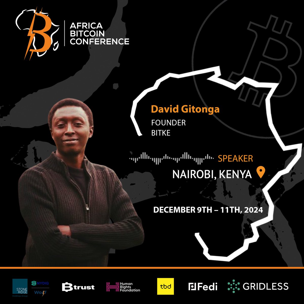 We are pleased to announce that David Gitonga will be one of the speakers  at the upcoming Africa Bitcoin Conference. David Gitonga started @BitcoinKE  in 2018 with the goal of educating and