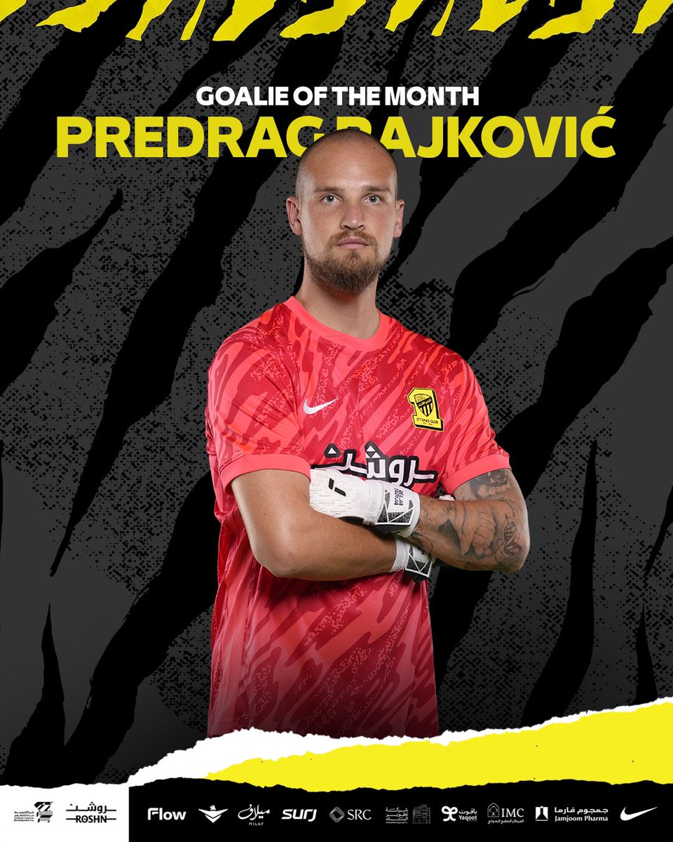 ittihad's tweet photo. سور الاتحاد العالي رايكوفيتش 🧤
يحصل على جائزة حارس الشهر في #دوري_روشن_السعودي 💫 ⚽️ https://t.co/jtmiumpJD5