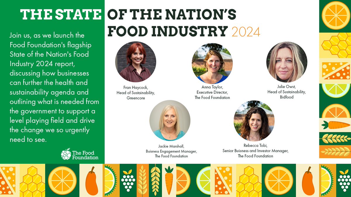 The Food Foundation (@food_foundation) on Twitter photo ๐ข Join our webinar sharing key findings from our State of the Nation's Food Industry 2024 report -launching next week!
It will feature Fran Haycock of <a href="/GreencoreGroup/">Greencore Group</a> Julie Owst of <a href="/BidfoodUK/">Bidfood UK</a> our Executive Director Anna Taylor and members of our business team.
Sign up: โก๏ธ ๐ข Join our webinar sharing key findings from our State of the Nation's Food Industry 2024 report -launching next week!
It will feature Fran Haycock of <a href="/GreencoreGroup/">Greencore Group</a> Julie Owst of <a href="/BidfoodUK/">Bidfood UK</a> our Executive Director Anna Taylor and members of our business team.
Sign up: โก๏ธ