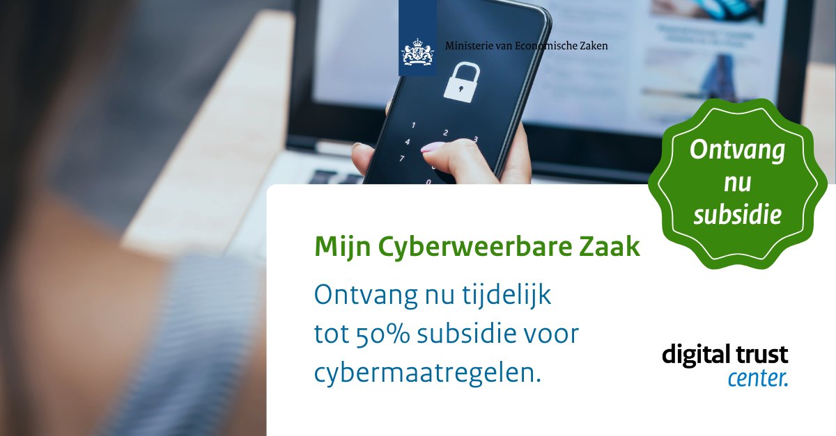 Het hergebruik van wachtwoorden is riskant. Hoe sterk je wachtwoord ook is, als het in verkeerde handen valt, zijn meerdere systemen kwetsbaar. Gebruik unieke wachtwoorden en #2FA en krijg tot 50% #subsidie via Mijn Cyberwerbare Zaak.

Meer informatie ⤵️

digitaltrustcenter.nl/subsidieregeli…