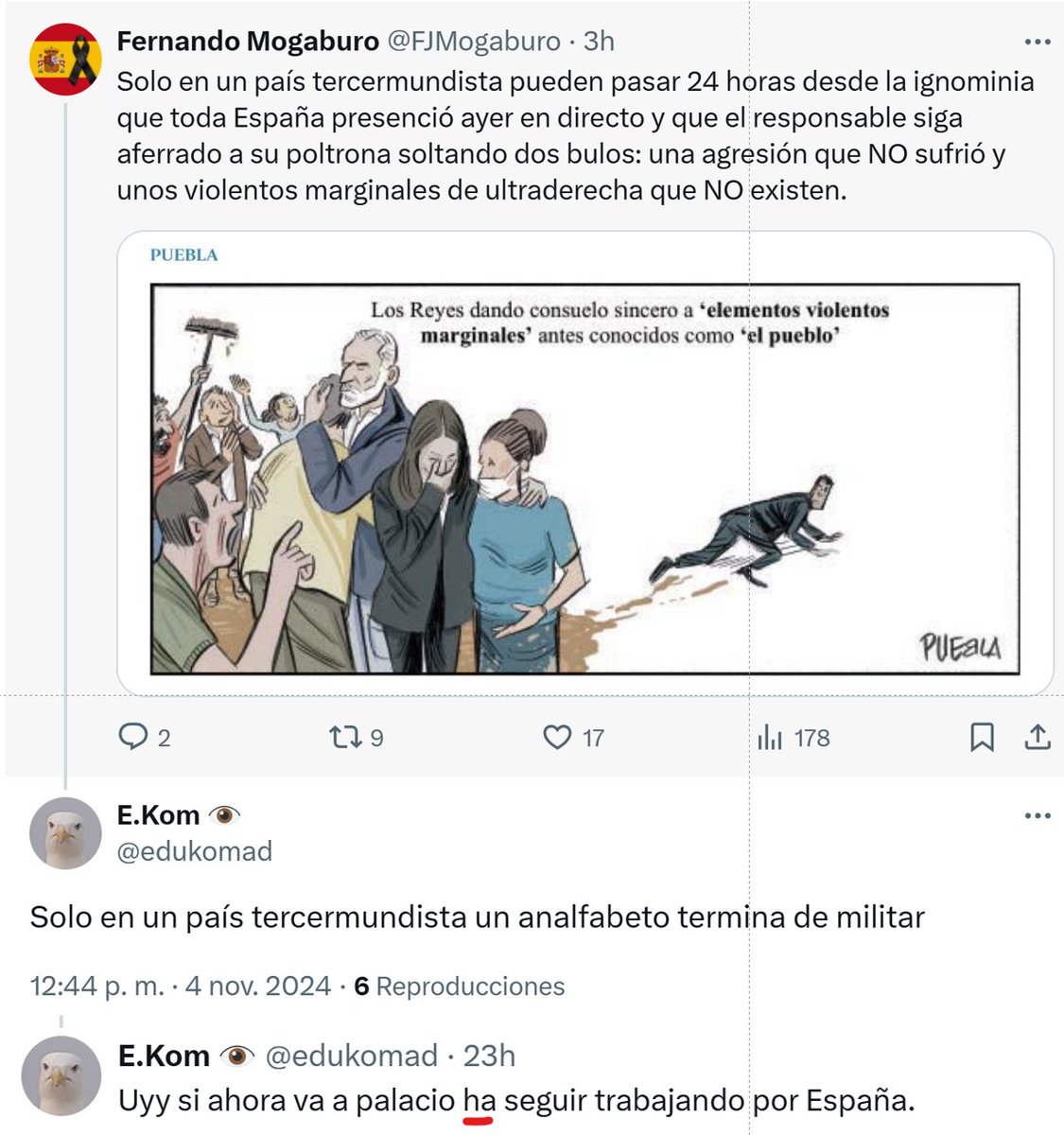 Tengo 2 carreras, 2 masters y 1 doctorado. Hablo 2 idiomas y entiendo 8. Soy programador informático, diplomado en tanques e inteligencia. He desplegado con OTAN y ONU. Mi libro tiene 8 ediciones y descubrí el origen de 500 tercios. Pero un mermado del PSOE me llama analfabeto.🤦‍♂️