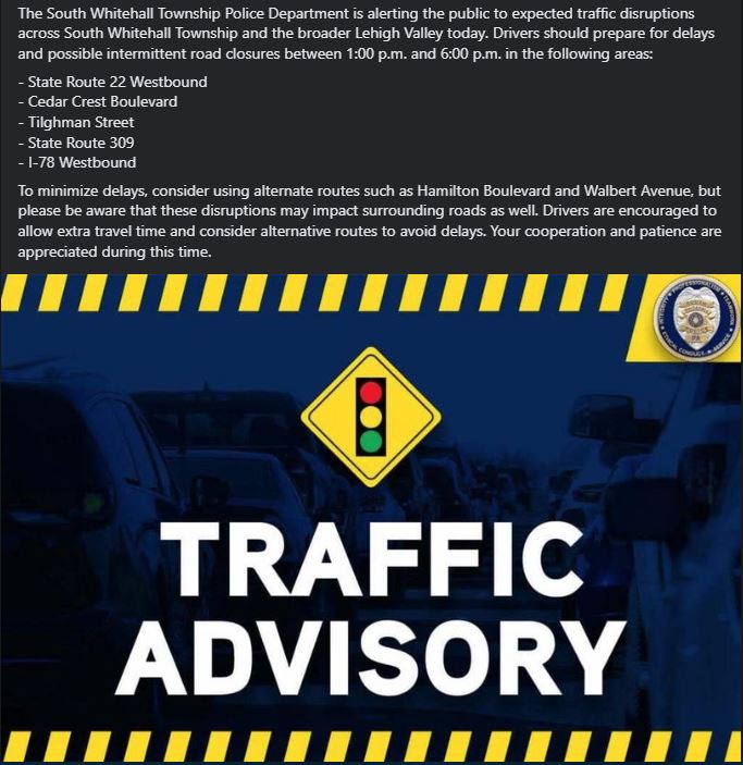 South Whitehall Township Police Department (@swtpolicedept) on Twitter photo 