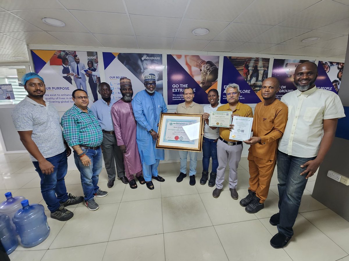 halalcertng's tweet photo. @halalcertng Presents #HalalCertificate and Label order to the Management of  @Sonnexpackaging Flexible Packaging Division.
Presentation was done by @ajala300 @SherifI48695784 
 and @AkaaniAkorede 
#certfiedhalal #HalalBusiness #HalalCertified https://t.co/gWD2iRc7z0