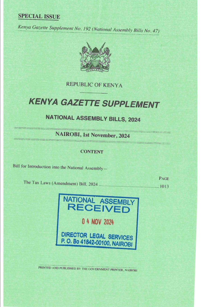 wakili_dennis's tweet photo. The Tax Laws (Amendment) Bill, 2024 is out. Let's find out the fine print. https://t.co/XzUMReNvoy