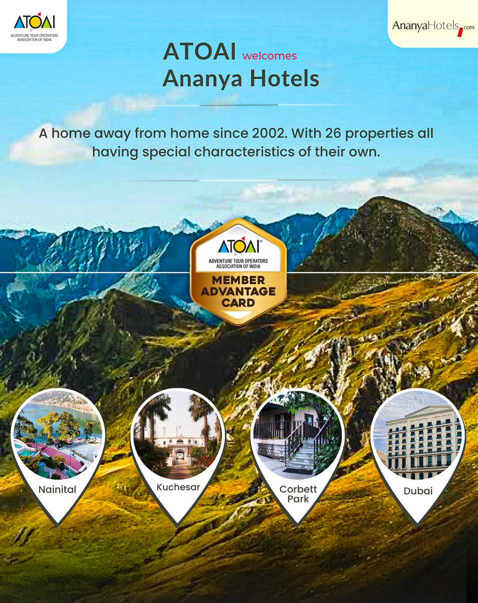 ATOAIexplore's tweet image. The #ATOAIMembersAdvantageCard brings you insider access to B2B hotel rates, top deals on outdoor gear, and unbeatable support for a safer, smarter journey. 

Join ATOAI’s community of explorers today! 🏕️

#ATOAIexplore #AdventureCommunity #MemberPerks #AdventureTravelIndia