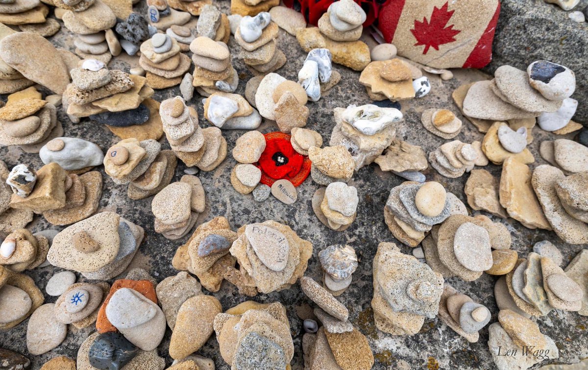 A tribute to the fallen left by people visiting Juno beach in  the village of Bernières-sur-Mer, France.  #remember #junobeach #royalcanadianlegion #canada #france