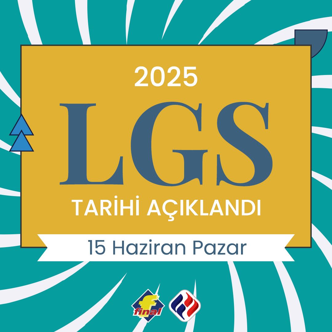 Merhaba Finalli! 2025 LGS tarihi açıklandı! 🎉 15 Haziran Pazar günü sahne senin. 💙