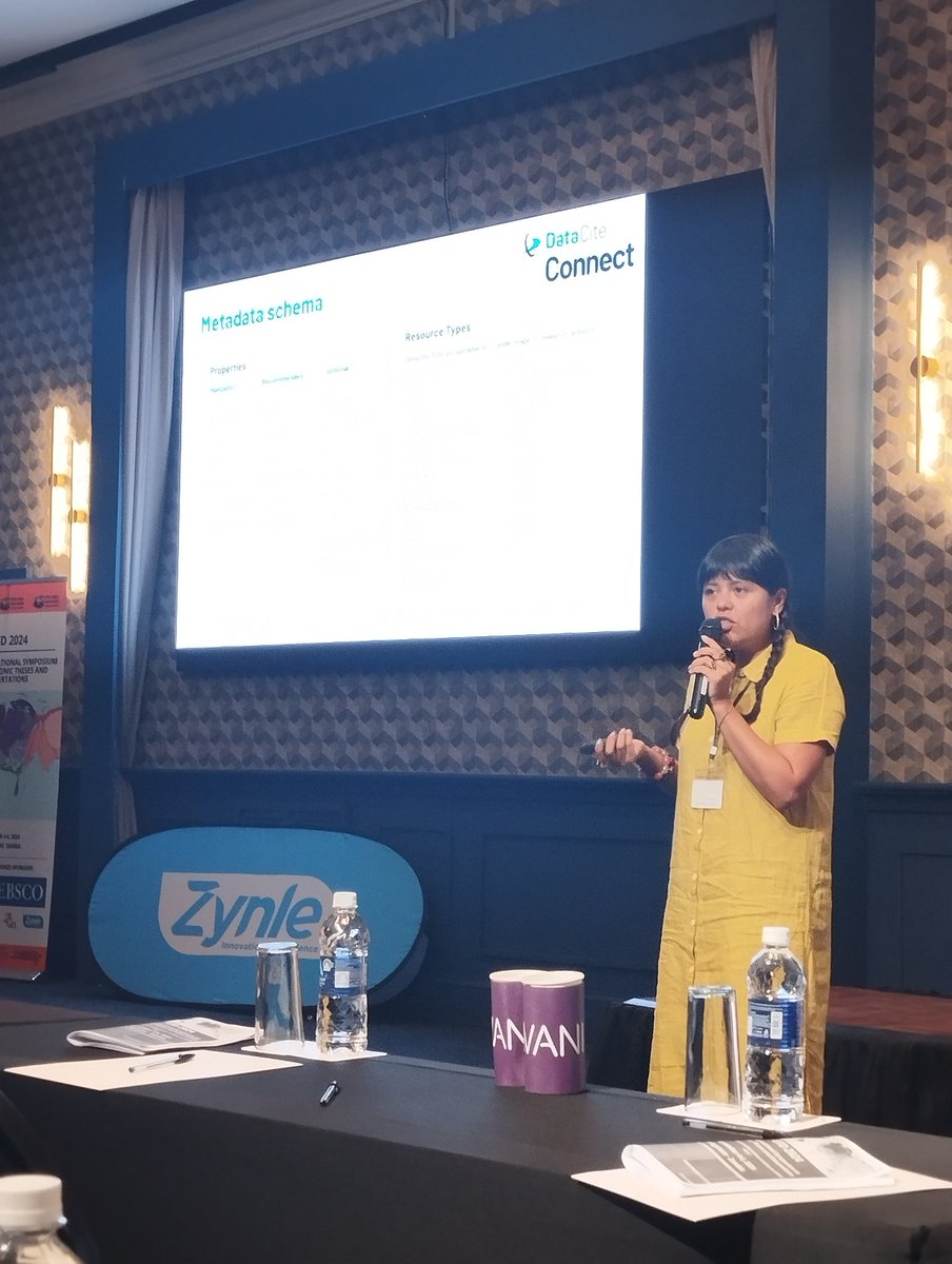 slumou's tweet photo. Gabriela Mejias @gabioshka talking about @datacite metadata at #dataciteconnect24, #etd2024 @ndltd https://t.co/0GWVAABKH8