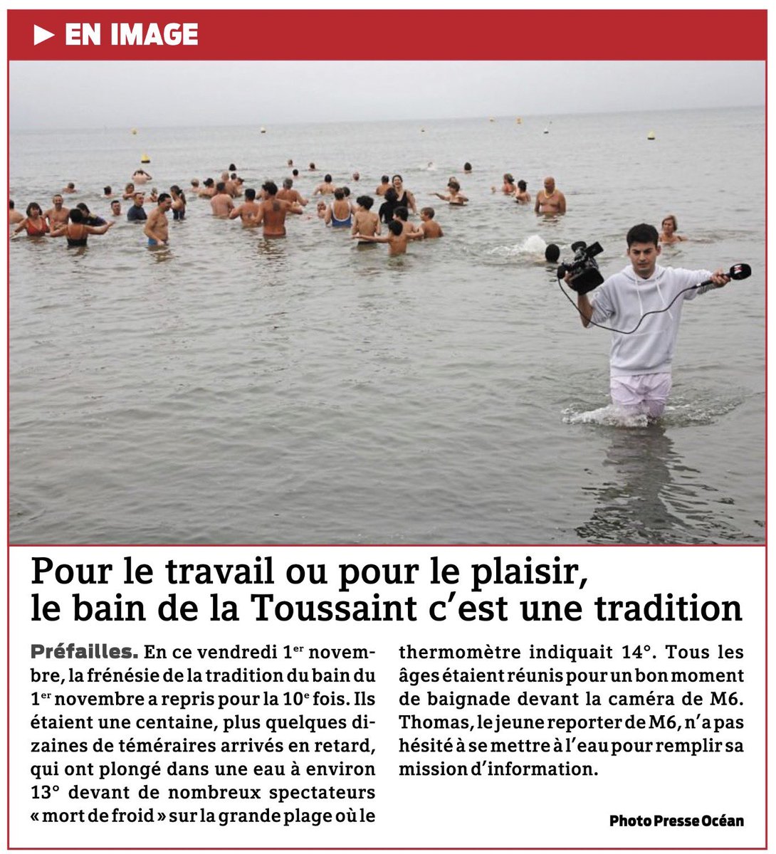 Thomas Girard (@thomasgirardpro) on Twitter photo « Tous les âges étaient réunis pour un bon moment de baignade devant la caméra de M6. Thomas, le jeune reporter de M6, n’a pas hésité à se mettre à l’eau pour remplir sa mission d’information. » <a href="/presseocean/">Presse Océan</a> 
<a href="/m6info/">M6 Info</a> « Tous les âges étaient réunis pour un bon moment de baignade devant la caméra de M6. Thomas, le jeune reporter de M6, n’a pas hésité à se mettre à l’eau pour remplir sa mission d’information. » <a href="/presseocean/">Presse Océan</a> 
<a href="/m6info/">M6 Info</a>