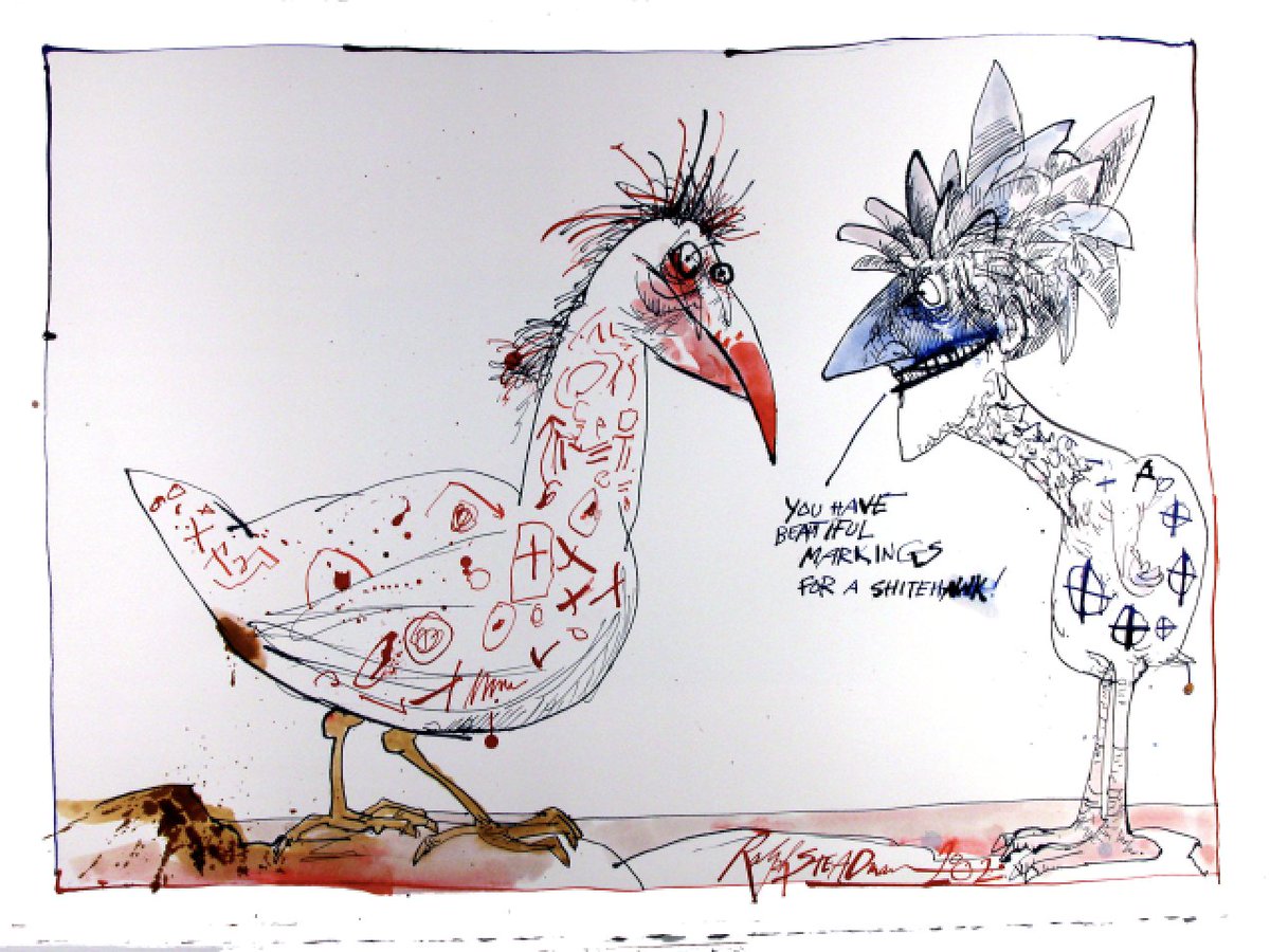 SteadmanArt's tweet photo. Who you calling chicken? Ruffle some feathers today and strut your stuff in the most eggsellent manner...
#ChickenLadyDay #Chickens #RalphSteadman #ShiteHawk https://t.co/ynIx8Akgof