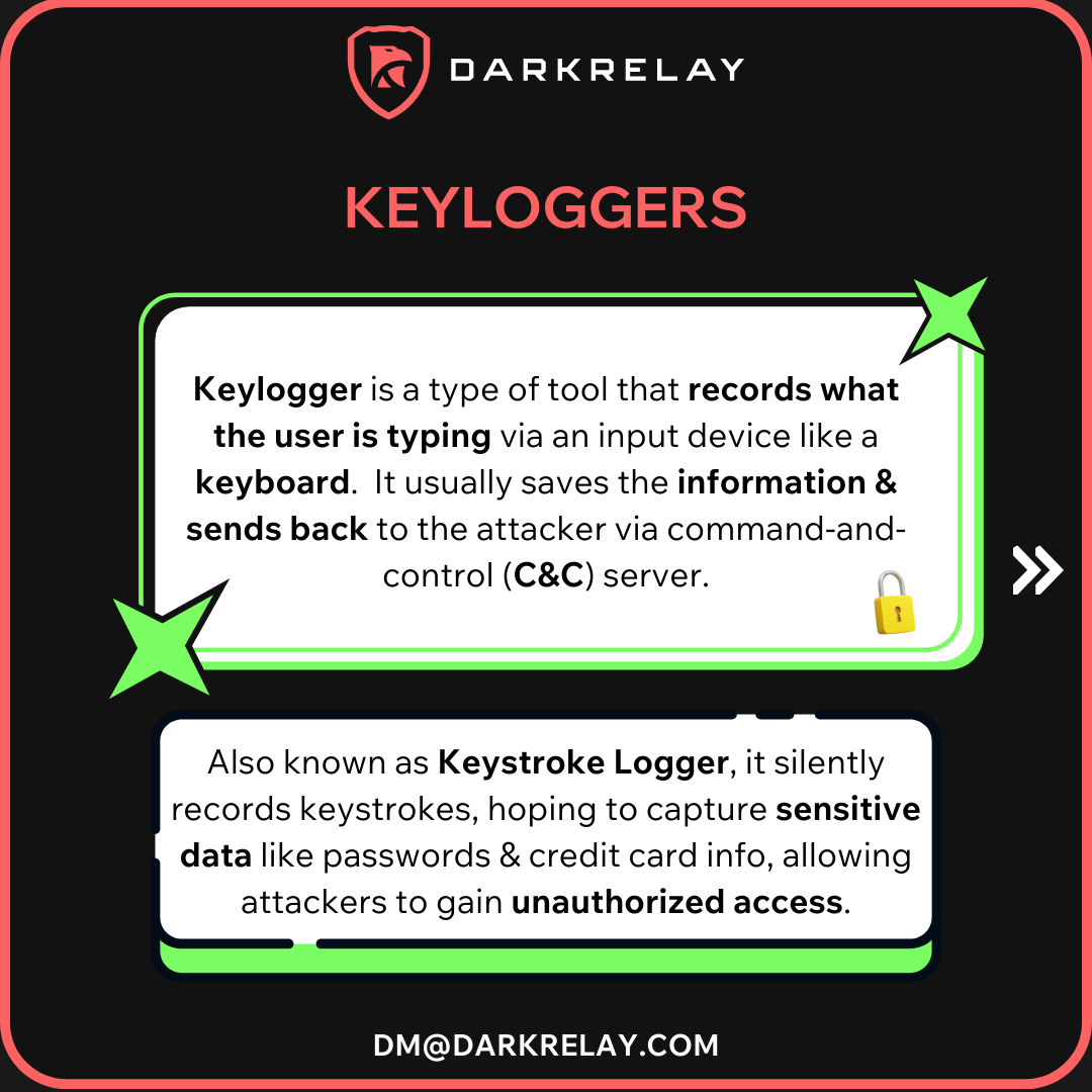 darkrelaylabs's tweet photo. ⌨️ Silent Threat: Keylogger Attacks ⌨️ 

🚨 Beware of the these threats!!! 

🔐 To protect your #business now - explore our #cyberservices today: https://t.co/j7tHuiiVzI

#KeyloggerAttack #CyberSecurity #ProtectYourData #DataPrivacy #DarkRelay #OnlineSecurity #InfoSec #infonews https://t.co/S4ypp5sAVd