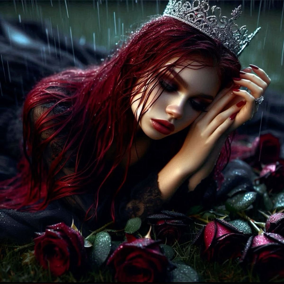 wilder_rose_'s tweet photo. The forest bleeds
like a rose & a thorn
buried into her skin,
a sanctified pain
submerged in lunar vigils,
cradling delicate rain
from dark thunder,
to heal once more 
from ghosts of the past 
in an escape to a haven,
embracing glory among
stars & ebony skies,
until she’s twisted & falling,
falling all over again.