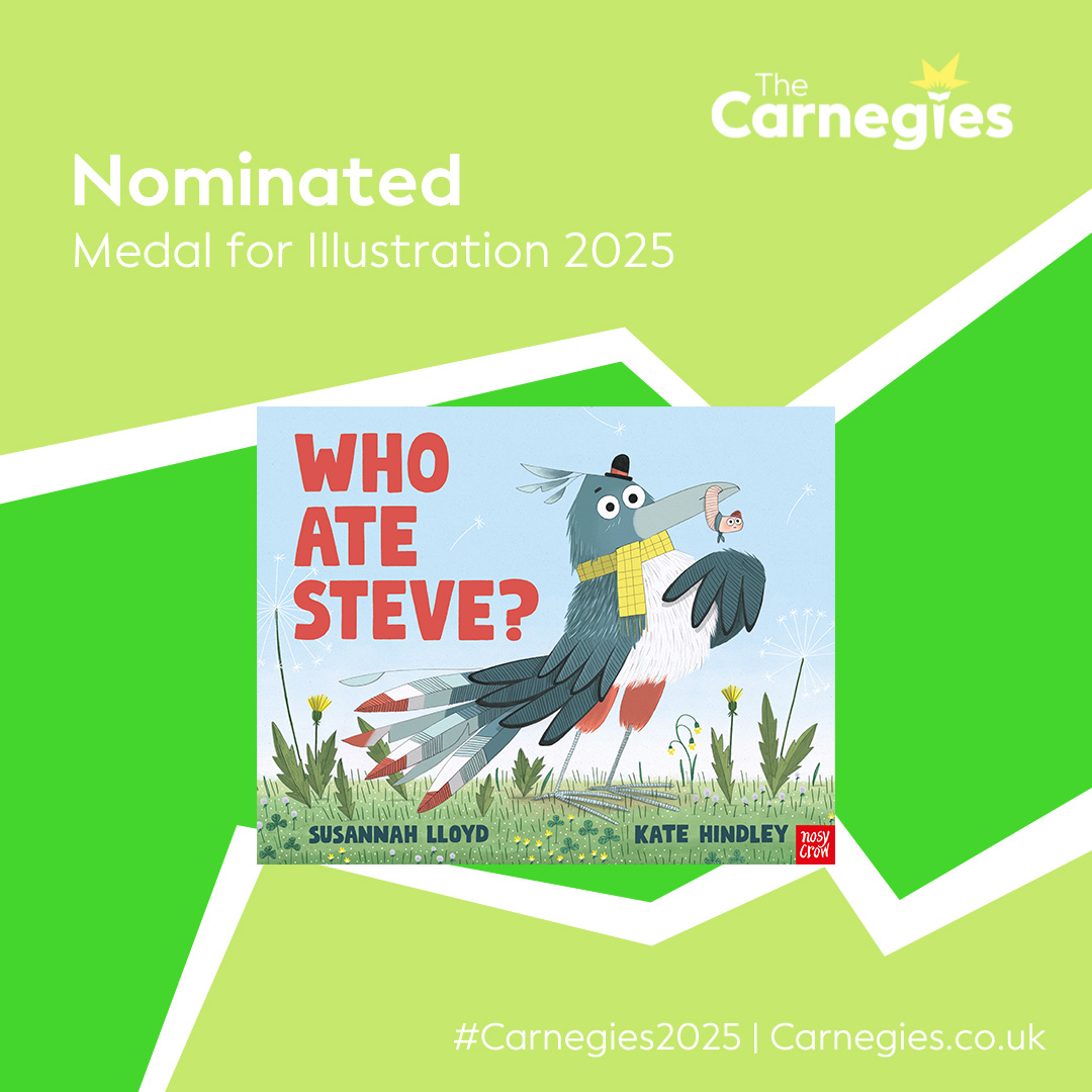 Nosy Crow (@nosycrow) on Twitter photo We are so proud to share that THREE incredible Nosy Crow titles have been nominated for the 2025 <a href="/CarnegieMedals/">The Carnegies</a>. Huge congratulations to:
Who Ate Steve? by <a href="/Susannah_Lloyd/">Susannah Lloyd</a> and #KateHindley
Up High by #MattHunt
I Am Wolf by <a href="/alastair_ch/">Alastair Chisholm</a>
#Carnegies2025 We are so proud to share that THREE incredible Nosy Crow titles have been nominated for the 2025 <a href="/CarnegieMedals/">The Carnegies</a>. Huge congratulations to:
Who Ate Steve? by <a href="/Susannah_Lloyd/">Susannah Lloyd</a> and #KateHindley
Up High by #MattHunt
I Am Wolf by <a href="/alastair_ch/">Alastair Chisholm</a>
#Carnegies2025
