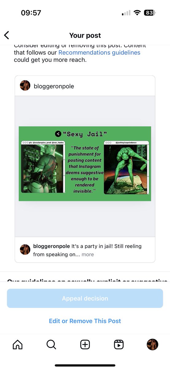 Can’t make it up: my AoIR slide *about* sexy jail / shadowbanning is… in sexy jail