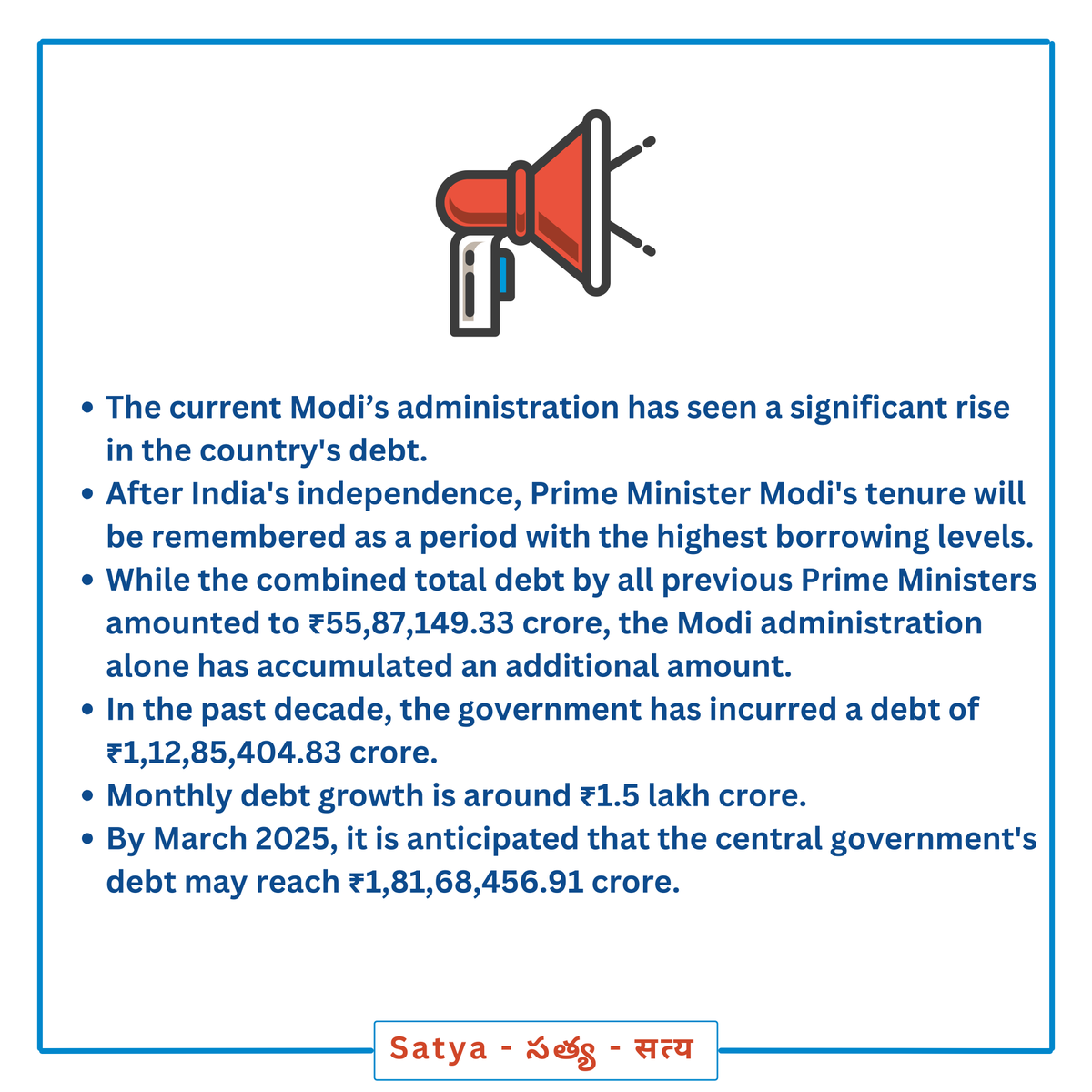 iMisterSK's tweet photo. ℹ️ Historic Debt Growth: Modi’s Government and India’s Financial Future.!
@KCRBRSPresident @KTRBRS @BRSHarish @BRSparty @KonathamDileep @Krishank_BRS @ysathishreddy @PuttaVishnuVR
#IndiaDebt #IndiaStats #BudgetDeficit #ModiGovernment #ModiAdministration https://t.co/7HLadIyFu1
