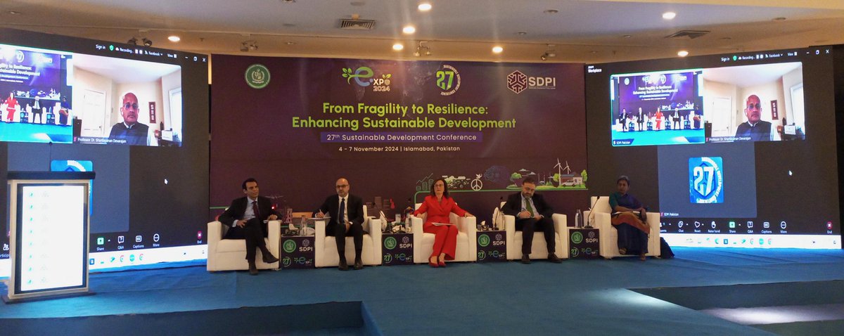 #SDC2024 Day 1's Last Plenary Session: Economic Resilience amidst Turbulent Times, join the solution-oriented debate, speakers include: 

🌟 Professor Dr. Shantayanan Devarajan, <a href="/GeorgetownUniv/">Georgetown Universit</a> , Washington, D.C., USA
🌟 Dr <a href="/samuelrizk/">Sam Rizk</a> , Resident Representative, <a href="/UNDP_Pakistan/">UNDP Pakistan</a>