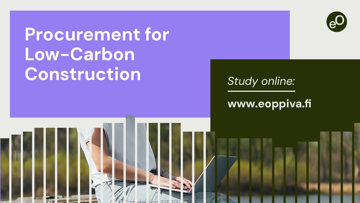 Did you know that procurement plays an important role in achieving #decarbonization targets?

Decisions made during the #procurement process significantly impact the carbon footprint of the entire supply chain. 🌍

Study online: eoppiva.fi/en/courses/pro…