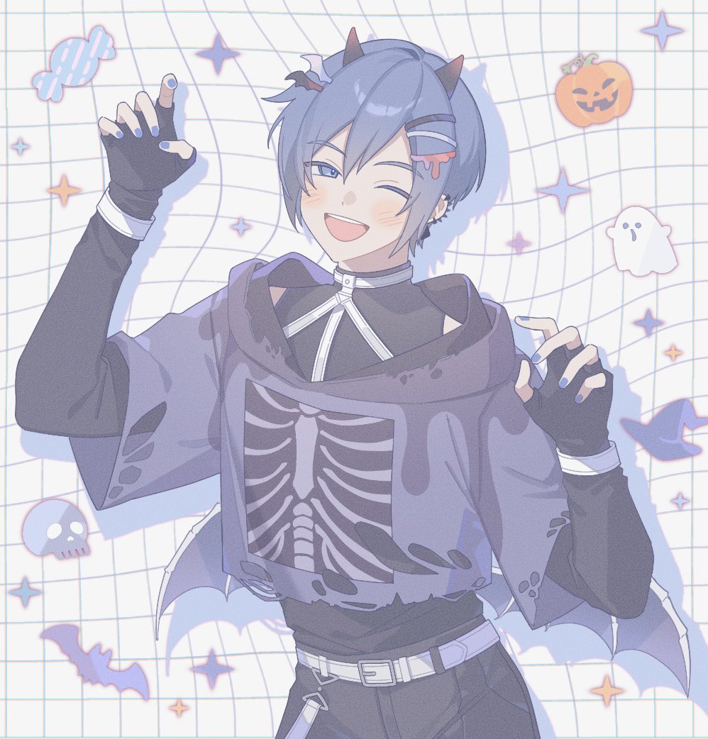 「ハロウィン #prsk_FA #KAITO」|アキのイラスト