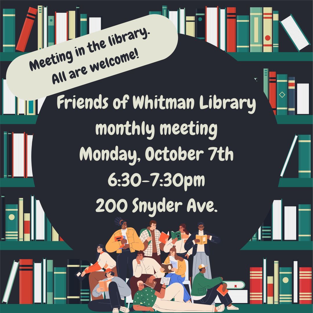 SouthPhillyRead's tweet photo. Come out tonight to Whitman Library to join the monthly Friends of Whitman Library meeting!  6:30 - 7:30. All adults (and kids) are welcome!  200 Snyder Ave https://t.co/2OFwjIOHX3
