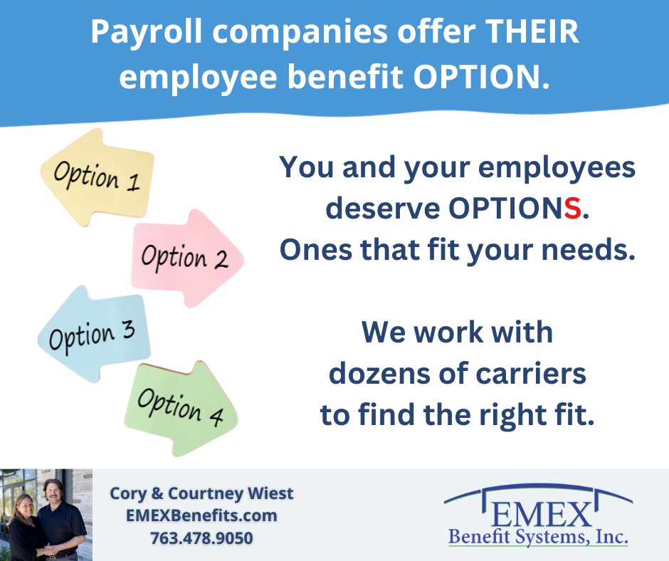 EmexBenefits's tweet image. Your options should not be limited when choosing your employee benefit plans.
#NoBundleInsurance #OptionsMatter #EMEXCanHelp