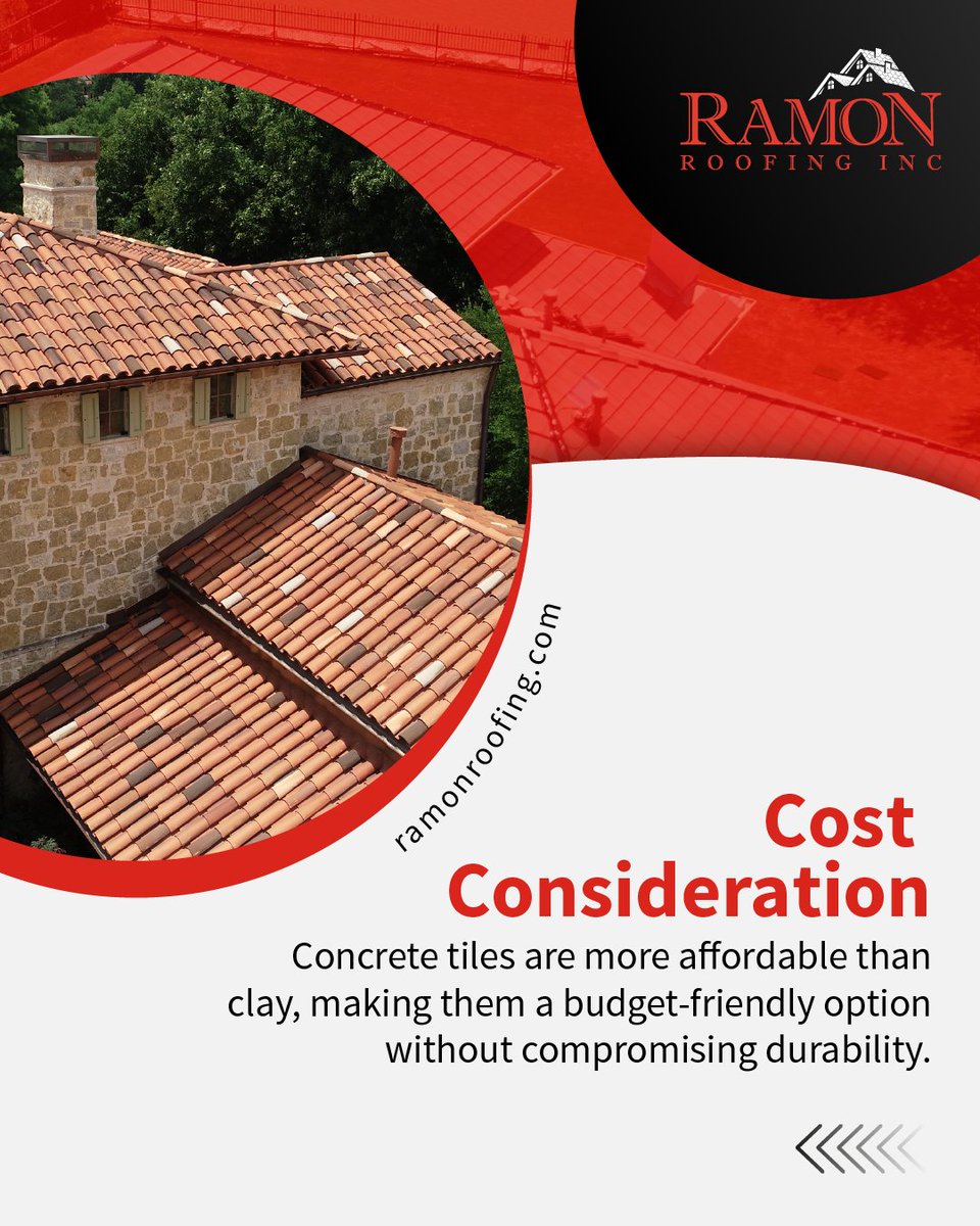 RamonRoofing's tweet photo. Clay vs. Concrete: Which Roof is Right for You?🤔
Clay provides a timeless look, while concrete offers modern versatility at a lower cost.
https://t.co/ccnk22PEFD
#RamonRoofing #ResidentialRoofing #LuxuryRoofing #RoofingBlog #RoofingIndustry #Texas #FortWorth #Austin https://t.co/8JFQ6dDsxL