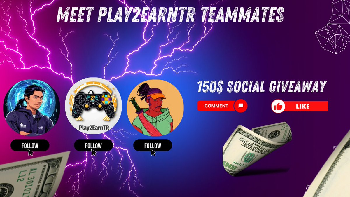 🎉 150 Dolar Çekiliş🎉

Play2EarnTR ailesine katılan yeni arkadaşlarımızla tanışın! 💥 Onları daha önceden tanıdığınızı düşünüyorum. Artık birlikte çok daha kaliteli içerikler üreteceğiz! 💪✨

1⃣ @Play2Earntr , <a href="/umpireth/">Umpireth</a> , <a href="/BAHAL_45/">BAHAL</a>  hesaplarını takip et.
2⃣ Bu tweet’i RT ve