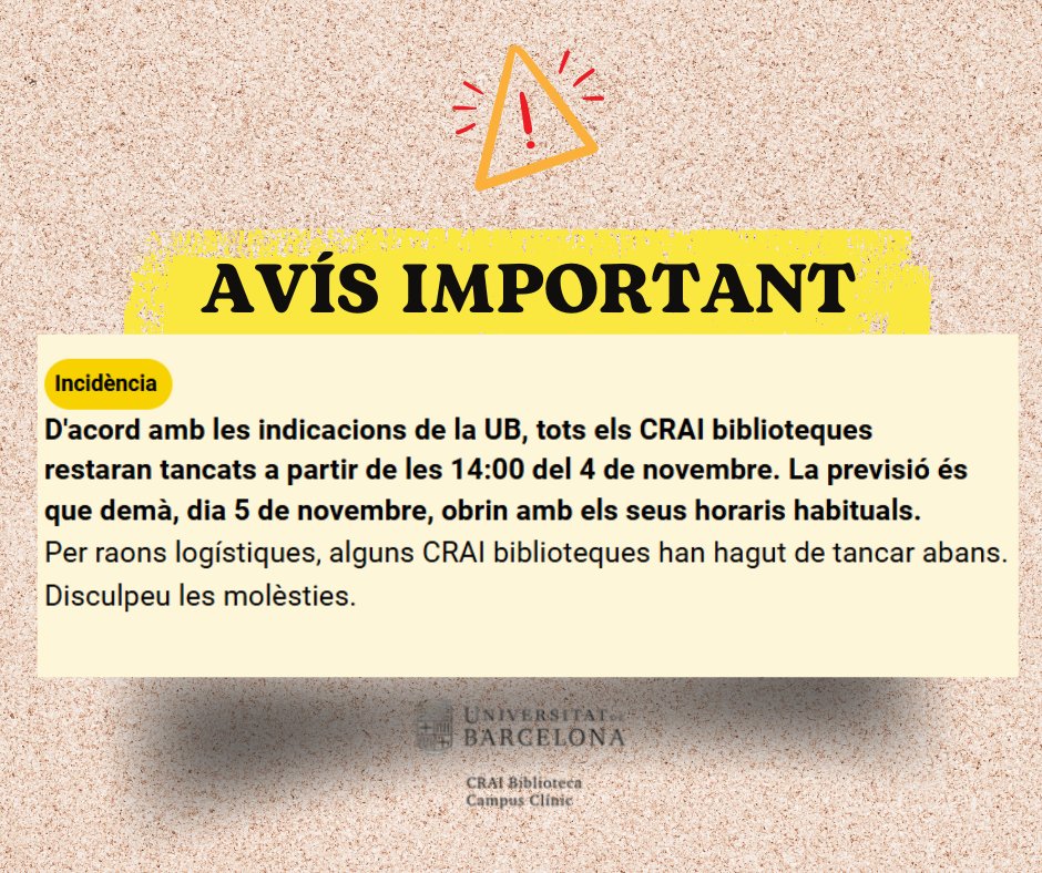 ⚠️☔️Avís important 👇