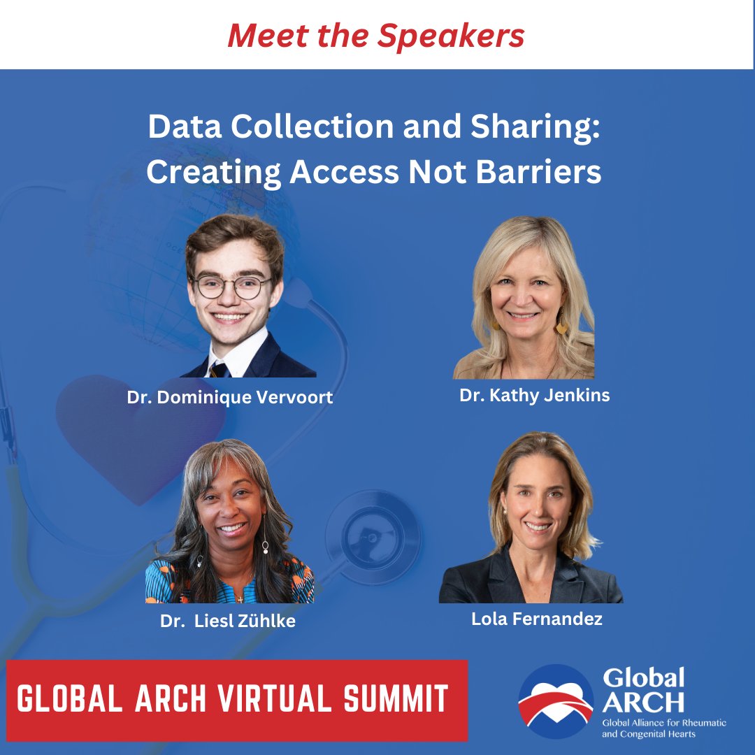 🌍 ❤️ Meet the speakers for our session "Data Collection and Sharing: Creating Access Not Barriers" on 13 Nov at 8am ET! Don’t miss the opportunity to see data as a tool for transforming care and collaboration globally.

#GlobalARCHSummit #CHD #RHD