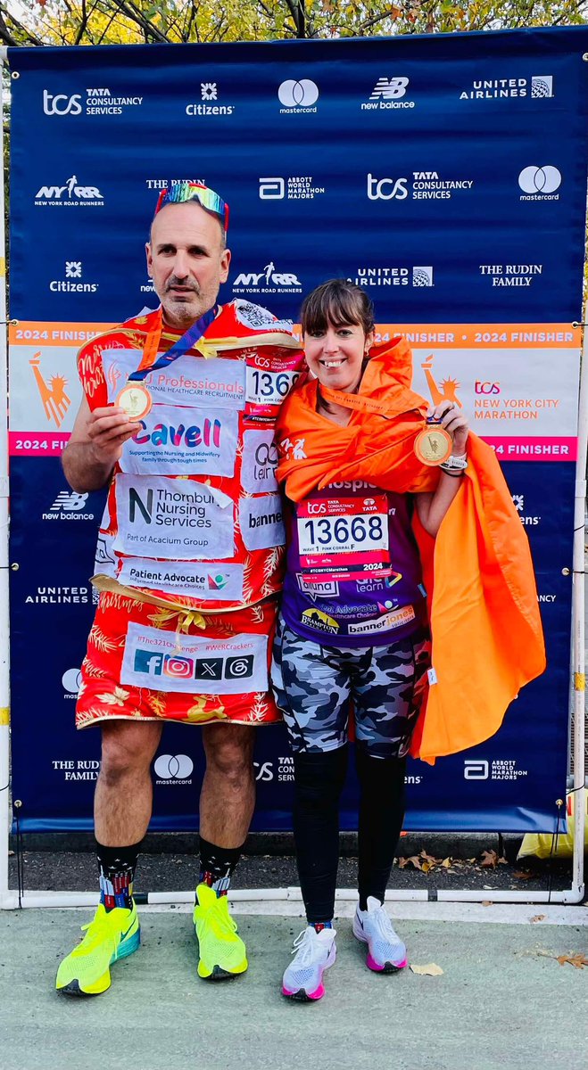 RoaringNurse's tweet photo. #MedalMonday 🥇
Super Proud of our @nycmarathon
Achievement - 26.2 Miles through the 5 burrows of New York 🏃‍♀️🏃‍♂️
New York you have been Amazing &amp; a fitting end to our INCREDIBLE  @NEUProfessiona1  #the321challenge 2024 raising Vital Funds 4 @Ashgate_Hospice &amp; @CavellCharity 💪🙏 https://t.co/VBUMUTOOeG