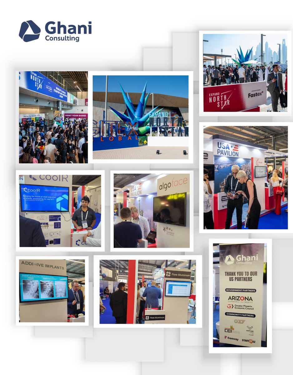 ghaniconsulting's tweet photo. 🚀 Ghani Consulting is proud to have been part of a milestone at GITEX Global 2024, bringing the very first US Pavilion to Expand North Star! Supported by Dubai Chambers and Dubai World Trade Centre. https://t.co/dE31ssu8e7