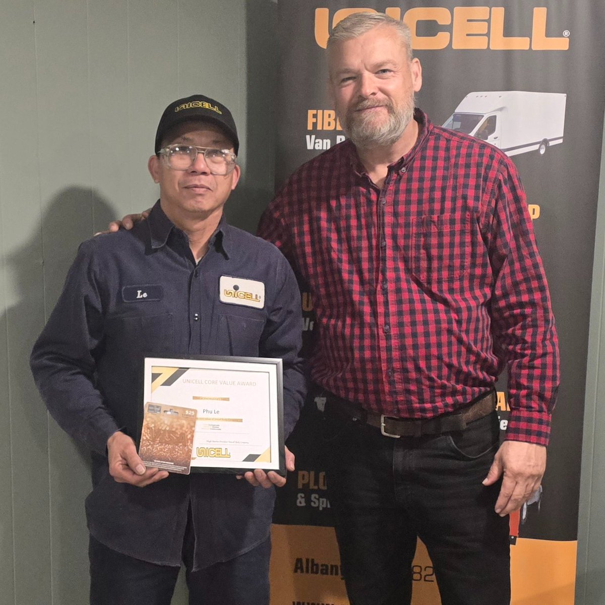 UnicellBodyCo's tweet photo. 🎉🎉Congrats to our October Core Value Award recipient, Phu Le! 🎉

We're thrilled to recognize Phu for his outstanding contributions and dedication to our Buffalo Truck Equipment team. Phu consistently goes above and beyond, bringing quality and precision to everything he does. https://t.co/Ei5VkzcluO