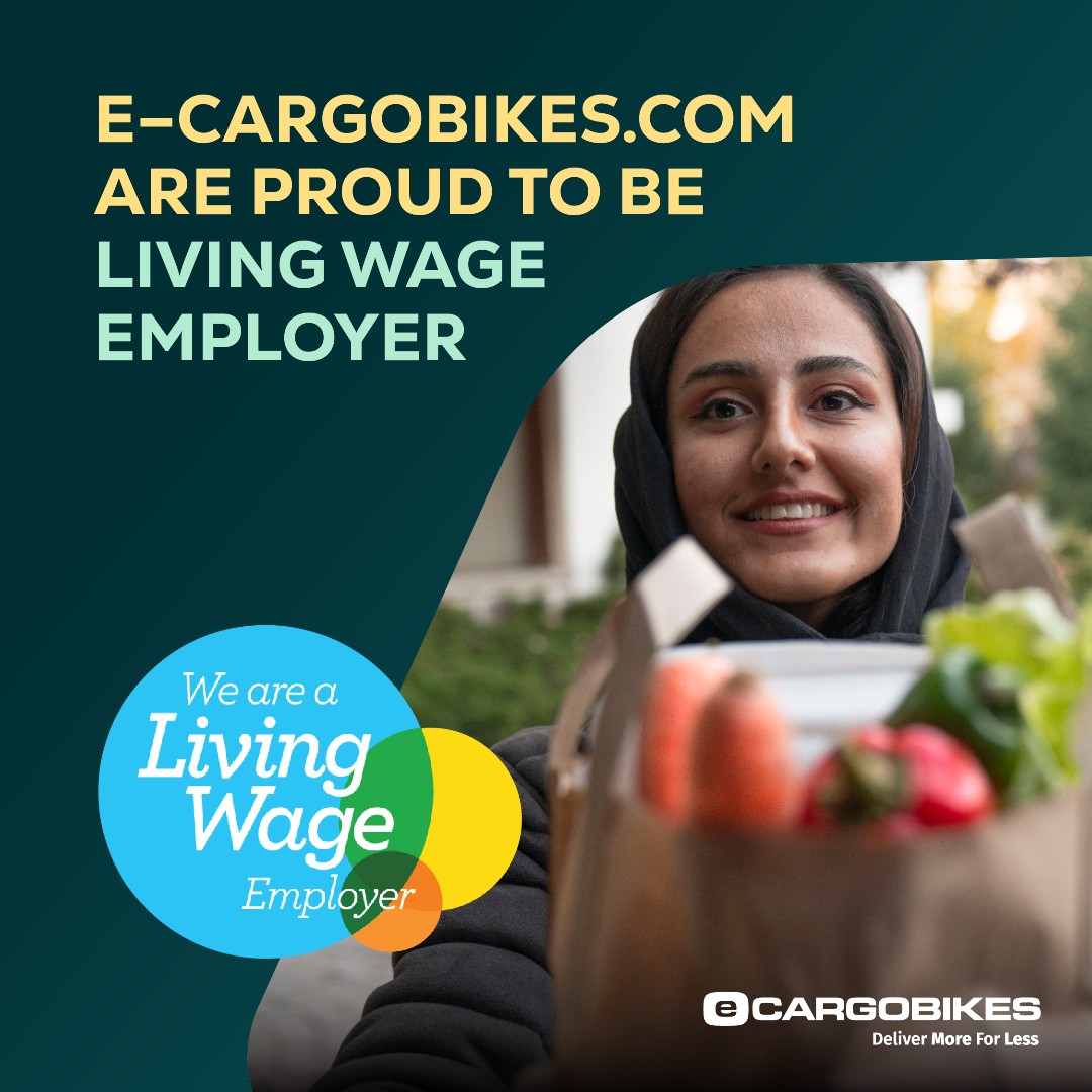 E-cargobikes.com are proud to be a Living Wage employer and past recipients of the Living Wage Champion Employees’ Choice Award. We pay an hourly rate  and provide a benefits package, bonus, extensive training and all equipment to our riders.
#livingwage  #livingwageweek