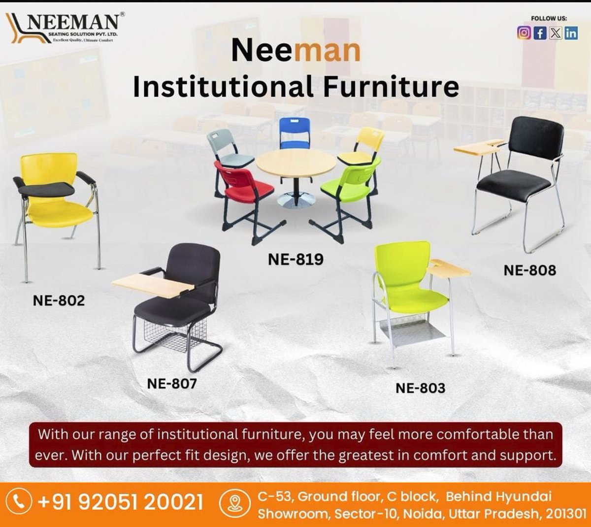 NeemanNoida's tweet image. #neemanfurniture #institutionalfurniture #comfortableseating #perfectfitdesign #supportivefurniture #ergonomicchairs #officefurniture #commercialfurniture #comfortandsupport #qualityfurniture #furnituredesign #officeseating #institutionaldesign #workplacecomfort