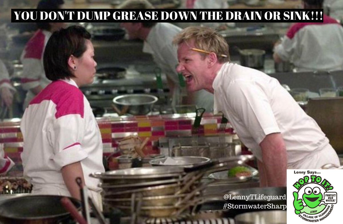 LennyTLifeguard's tweet image. Meme Monday!
With the holidays coming up, never pour fats, oils, or grease down a garbage disposal, sink, toilet or storm drain, as it can lead to blockages and overflows. Allow F.O.G. to cool and then scrape it into your household trash.
#StormwaterSharp #NoGrease