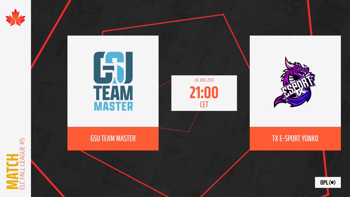 [𝐄𝐋𝐂 𝗙𝗮𝗹𝗹 𝐋𝐞𝐚𝐠𝐮𝐞 #𝟱]

Make way for the LB Quarter-Final Drop Major playoffs...!

🇫🇷 <a href="/GSU_Esports_23/">Gaming's School United | GSU Esports</a> [Master] 🆚 <a href="/TXEsport1/">TX E-sport</a> 🇫🇷
🕘 21:00 CET
🗺️ B03

🎙️ <a href="/steeveChampeno1/">GUNSTAR</a> 

🔴 twitch.tv/arshtvi

#ELC_FallCup