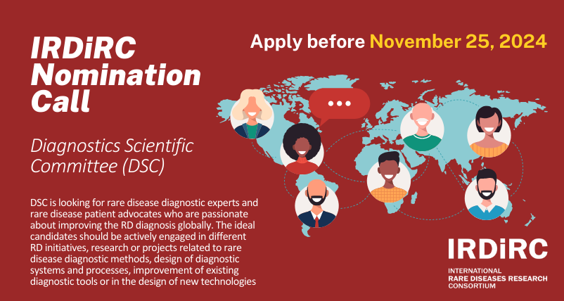 IRDiRC (@irdirc) on Twitter photo 👥IRDiRC is searching for new DSC members that represent a Low- or Middle-Income rare disease population or region, ideally from South-East Asia, Africa, Australia, China.
📝Send your resume, bio-sketch & LoM at scientific.secretariat@irdirc.org. 👥IRDiRC is searching for new DSC members that represent a Low- or Middle-Income rare disease population or region, ideally from South-East Asia, Africa, Australia, China.
📝Send your resume, bio-sketch & LoM at scientific.secretariat@irdirc.org.