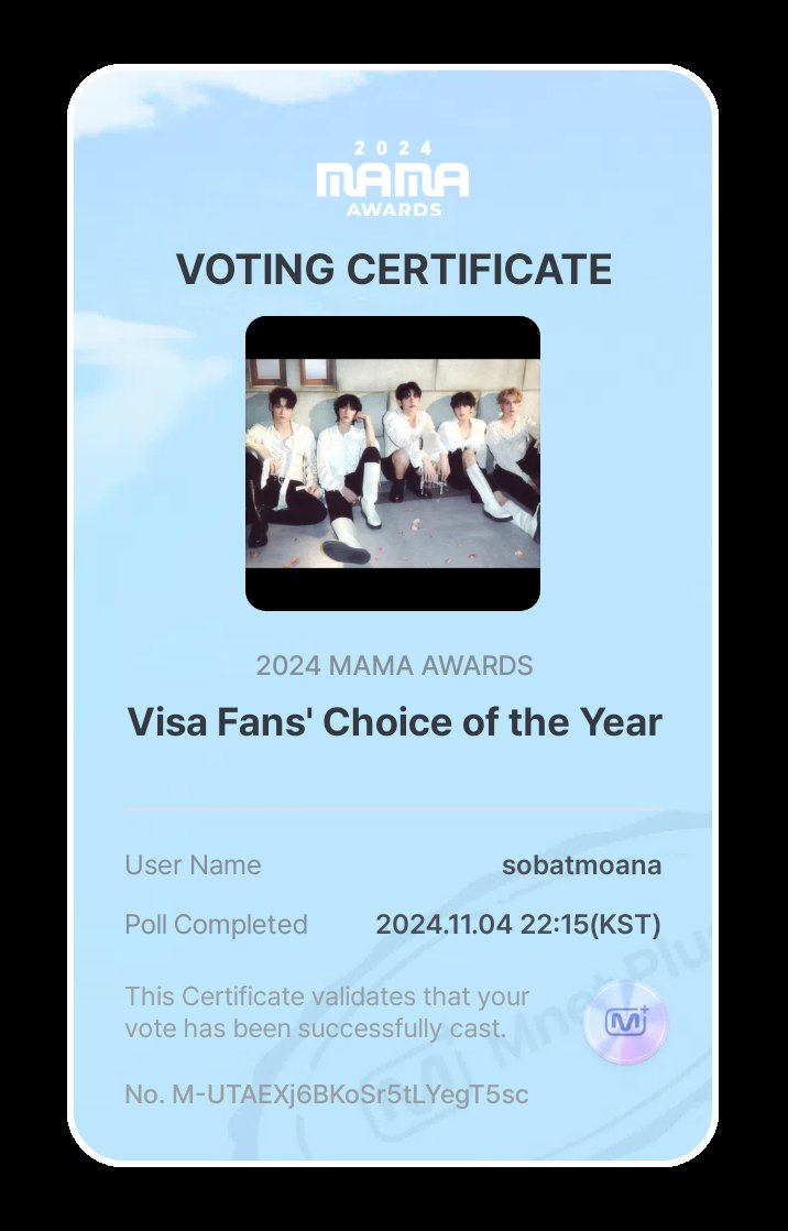 SOBATMOANA's tweet photo. 📢MOANA, ayo join mass voting untuk MAMA 2024‼️🔥

🔅Fans choice Round 2
🔅Viva fans choice

#2024MAMAVOTE #tomorrowxtogether https://t.co/Ns88m7cn3Y