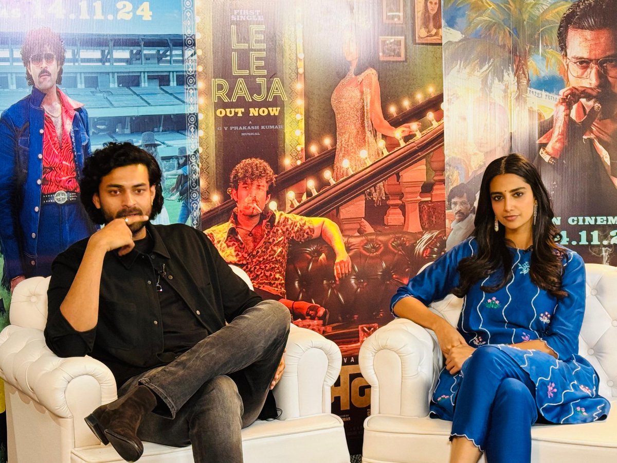 UrsVamsiShekar's tweet photo. A special interview with Mega Prince @IAmVarunTej and the gorgeous @Meenakshiioffl, hosted by #Mohith , is on the way!
Stay tuned for it on #AVSChannel
-- https://t.co/eyLFYgaLAu
IN THEATERS FROM NOVEMBER 14th 🔥
#MATKAonNOV14th
@KKfilmmaker #NoraFatehi @gvprakash @kishorkumardop @karthikaSriniva @drteegala9 #RajaniTalluri @itsRamTalluri @VyraEnts @SRTMovies @Rkjana11 @matkathefilm @adityamusic