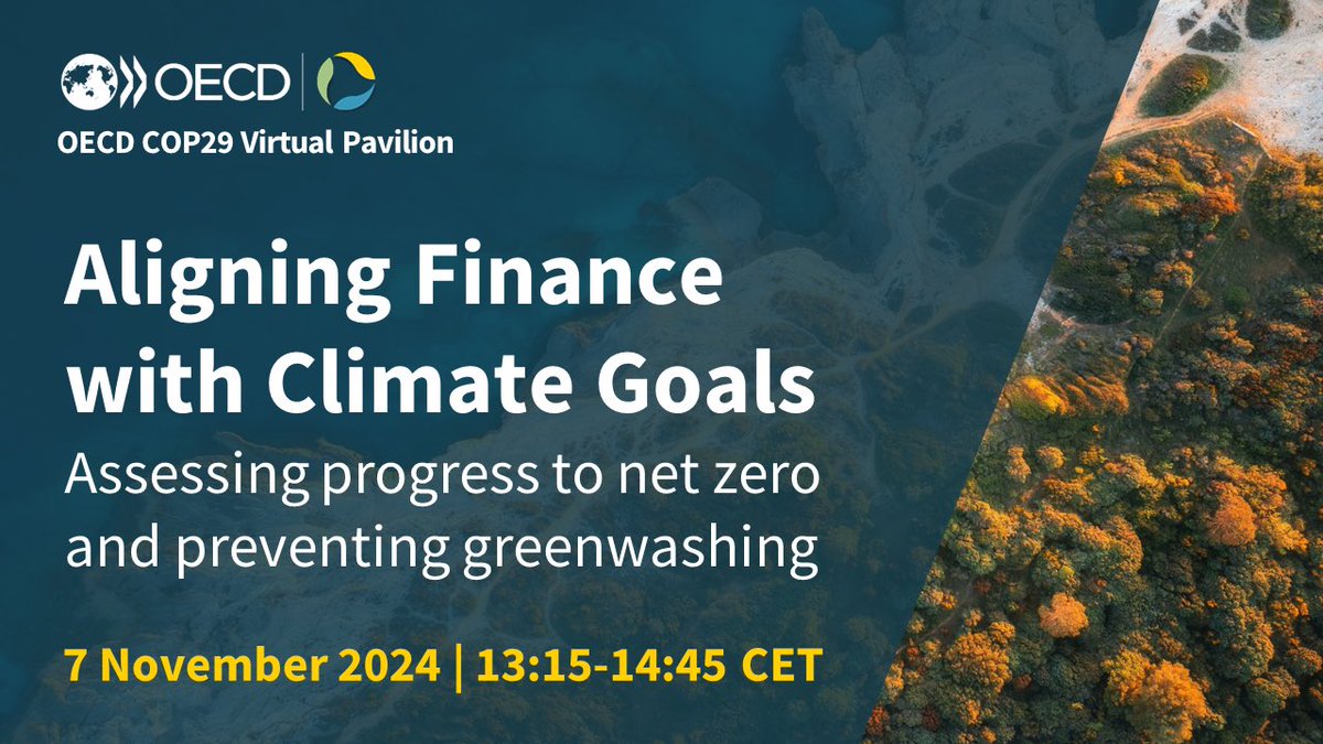 Join us this Thursday for a discussion on aligning finance with climate goals: oecd-events.org/cop29/session/…
#OECDatCOP29 #SustainableFinance