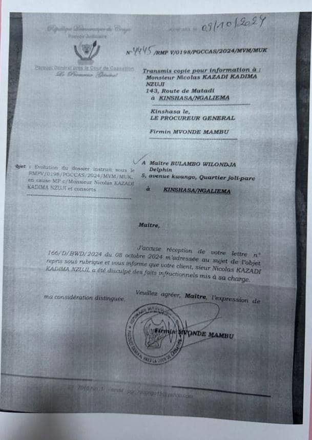 Espoir Biteza (@bitezaespoir) on Twitter photo #RDC, Dossier forage, Nicolas Kazadi disculpé du dossier forage par le Procureur Général près la cour de cassation. Comment expliquer ça? <a href="/TopCongo/">TOP CONGO FM</a> <a href="/RFIAfrique/">RFI Afrique</a> <a href="/bosolonapolitik/">BOSOLO NA POLITIK OFFICIELLE</a> #RDC, Dossier forage, Nicolas Kazadi disculpé du dossier forage par le Procureur Général près la cour de cassation. Comment expliquer ça? <a href="/TopCongo/">TOP CONGO FM</a> <a href="/RFIAfrique/">RFI Afrique</a> <a href="/bosolonapolitik/">BOSOLO NA POLITIK OFFICIELLE</a>