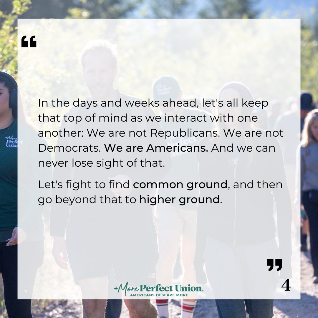 Words from our Founder, Jake Harriman about what's to come before and after Election Day.

Above all, let's be respectful and kind to one another.

#DisgreeBetter #Findingcommongrounds #Vote