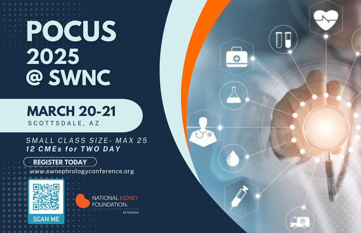 Nathaniel Reisinger (@nephrothaniel) on Twitter photo Miss the sold out #pocus program at #kidneywk?
Didn't get enough hands-on time?
Sad that hemodynamic assessment wasn't covered?
Join us! March 20-21 in AZ
2-day immersive #pocus course
swnephrologyconference.org
complete #jugulexus to #VExUS
<a href="/ArgaizR/">Eduardo R Argaiz</a>
<a href="/ansakhuja/">Ankit Sakhuja 🇺🇸</a>
<a href="/michaelturk6/">Mike Turk</a> Miss the sold out #pocus program at #kidneywk?
Didn't get enough hands-on time?
Sad that hemodynamic assessment wasn't covered?
Join us! March 20-21 in AZ
2-day immersive #pocus course
swnephrologyconference.org
complete #jugulexus to #VExUS
<a href="/ArgaizR/">Eduardo R Argaiz</a>
<a href="/ansakhuja/">Ankit Sakhuja 🇺🇸</a>
<a href="/michaelturk6/">Mike Turk</a>
