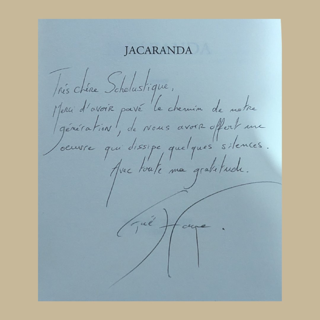 Scholastique Mukasonga (@mukasonga) on Twitter photo Cher <a href="/GaelFaye/">Gaël Faye</a>
Je suis fiÚre qu'une nouvelle génération ait suivi le chemin que nous les ainés avons ouvert.
Ainsi à ton tour Prix #Renaudot tu viens confirmer que la littérature rwandaise d'expression francophone est bien vivante.
Encore une fois toutes mes félicitations. Cher <a href="/GaelFaye/">Gaël Faye</a>
Je suis fiÚre qu'une nouvelle génération ait suivi le chemin que nous les ainés avons ouvert.
Ainsi à ton tour Prix #Renaudot tu viens confirmer que la littérature rwandaise d'expression francophone est bien vivante.
Encore une fois toutes mes félicitations.