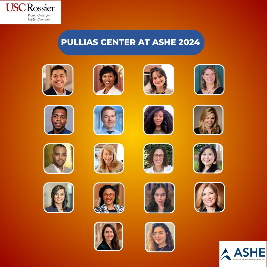 USC Pullias Center for Higher Education (@uscpullias) on Twitter photo At this year's #ASHE2024 conference, <a href="/USCPullias/">USC Pullias Center for Higher Education</a> researchers and faculty will be presenting at 14 sessions, covering a variety of higher education topics. Mark your conference schedule to attend them all!
pullias.usc.edu/ashe-2024-list…
<a href="/USCRossier/">USC Rossier</a>, <a href="/ASHEoffice/">ASHE</a>, <a href="/AdriannaKezar/">Adrianna Kezar</a>, At this year's #ASHE2024 conference, <a href="/USCPullias/">USC Pullias Center for Higher Education</a> researchers and faculty will be presenting at 14 sessions, covering a variety of higher education topics. Mark your conference schedule to attend them all!
pullias.usc.edu/ashe-2024-list…
<a href="/USCRossier/">USC Rossier</a>, <a href="/ASHEoffice/">ASHE</a>, <a href="/AdriannaKezar/">Adrianna Kezar</a>,