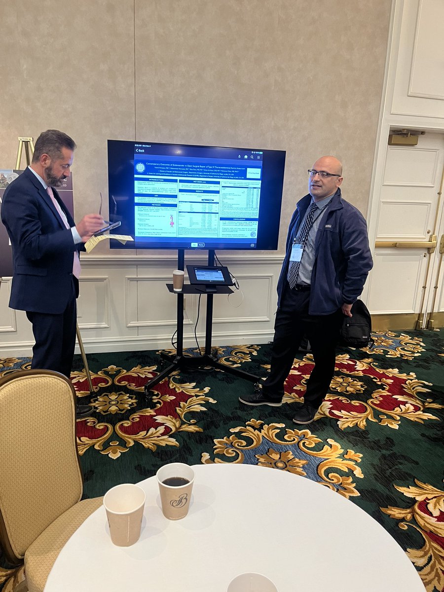 Narek Veranyan, MD (@narekveranyan1) on Twitter photo Presenting our work entitled "Contemporary Outcomes of Endovascular vs Open Surgical Repair of Type IV Thoracoabdominal Aortic Aneurysm" at the Western Surgical Association 2024 Annual Meeting, Colorado Springs
<a href="/UCSDsurgery/">UC San Diego Surgery</a> <a href="/UCSDMedSchool/">UC San Diego School of Medicine</a> <a href="/UCSDHealth/">UC San Diego Health</a> <a href="/WesternWsa/">WSA</a> <a href="/malas_mahmoud/">Mahmoud Malas,MD,MHS</a> Presenting our work entitled "Contemporary Outcomes of Endovascular vs Open Surgical Repair of Type IV Thoracoabdominal Aortic Aneurysm" at the Western Surgical Association 2024 Annual Meeting, Colorado Springs
<a href="/UCSDsurgery/">UC San Diego Surgery</a> <a href="/UCSDMedSchool/">UC San Diego School of Medicine</a> <a href="/UCSDHealth/">UC San Diego Health</a> <a href="/WesternWsa/">WSA</a> <a href="/malas_mahmoud/">Mahmoud Malas,MD,MHS</a>
